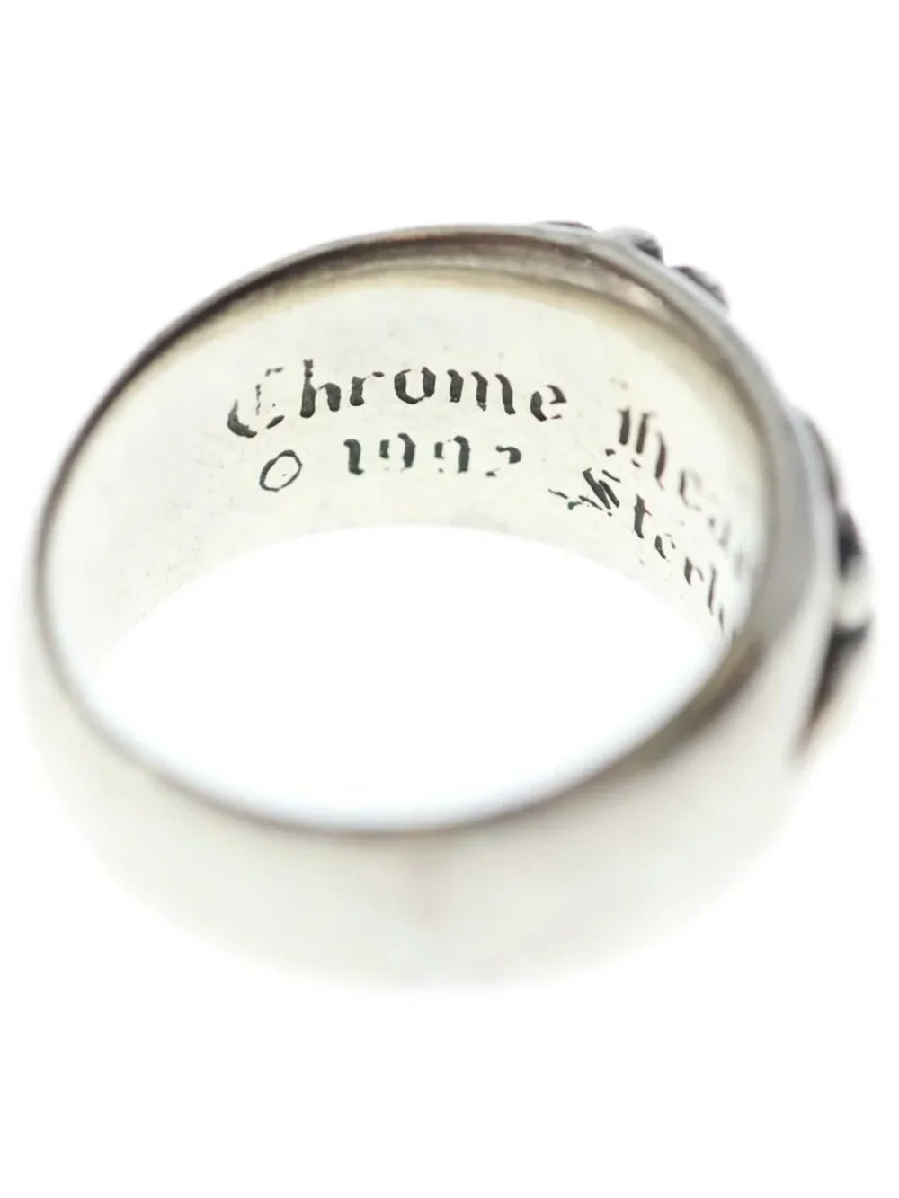 Chrome Hearts Flrl Crs Floral Cross Ring Silver